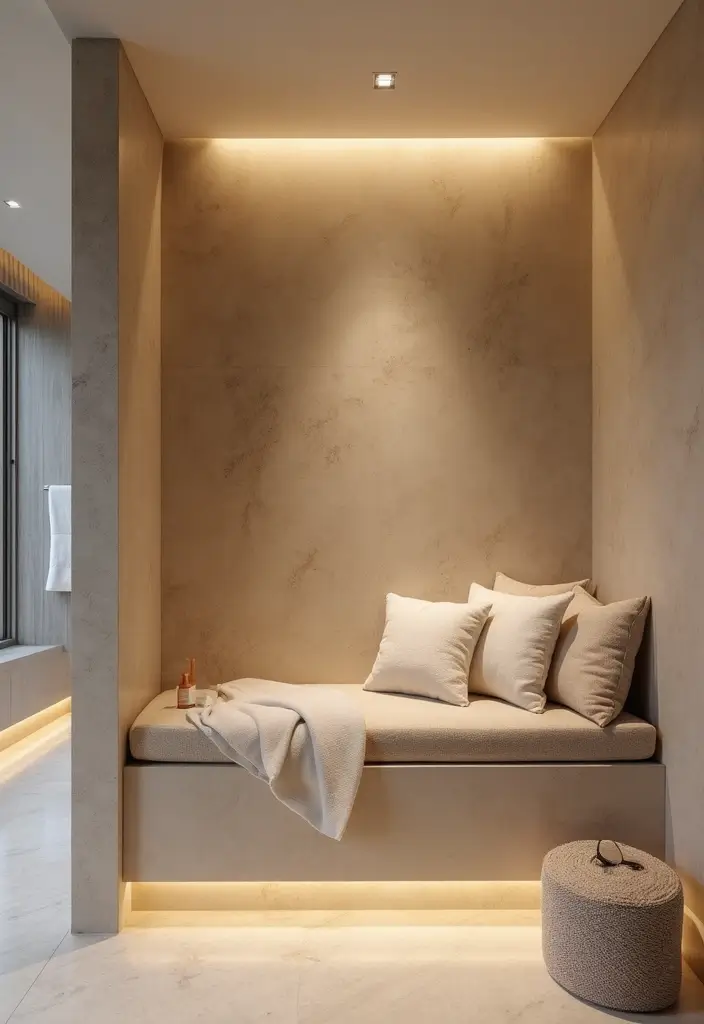 29 Luxury Bathroom Design Ideas That Feel Like a Spa Retreat 16 29 Luxury Bathroom Design Ideas That Feel Like a Spa Retreat - 16. Relaxation Zones with Benches