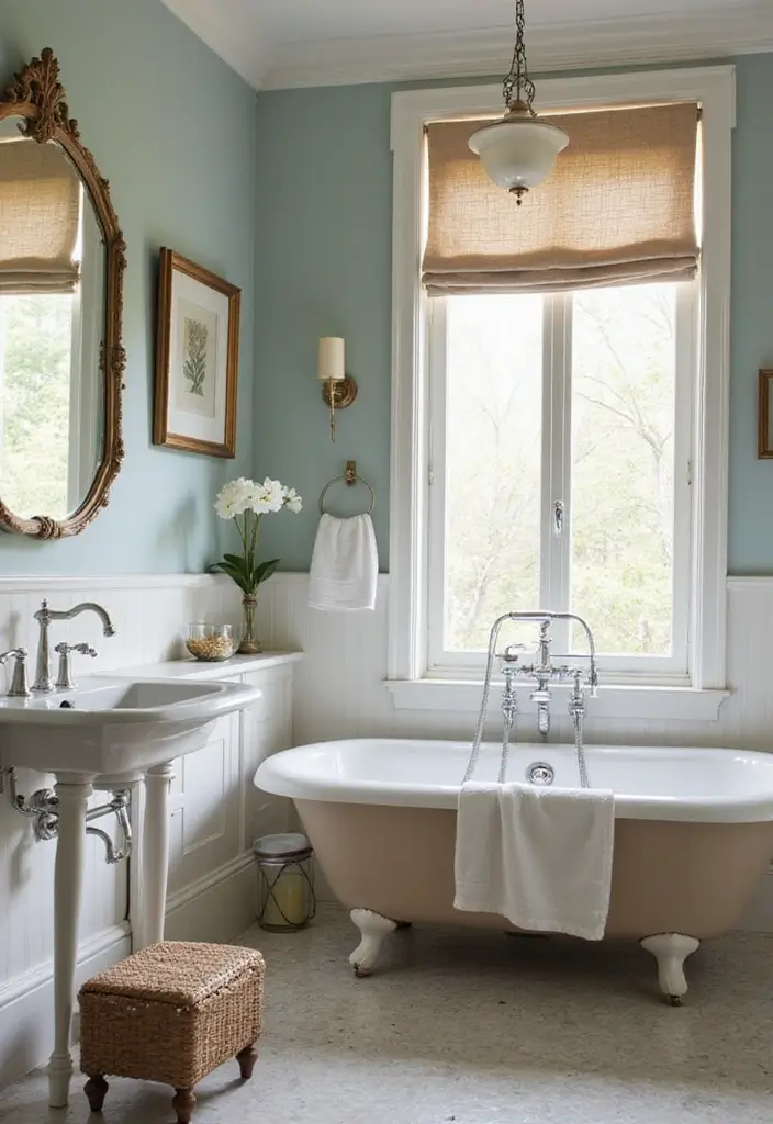 29 Luxury Bathroom Design Ideas That Feel Like a Spa Retreat 21 29 Luxury Bathroom Design Ideas That Feel Like a Spa Retreat - 21. Vintage Accents for Character