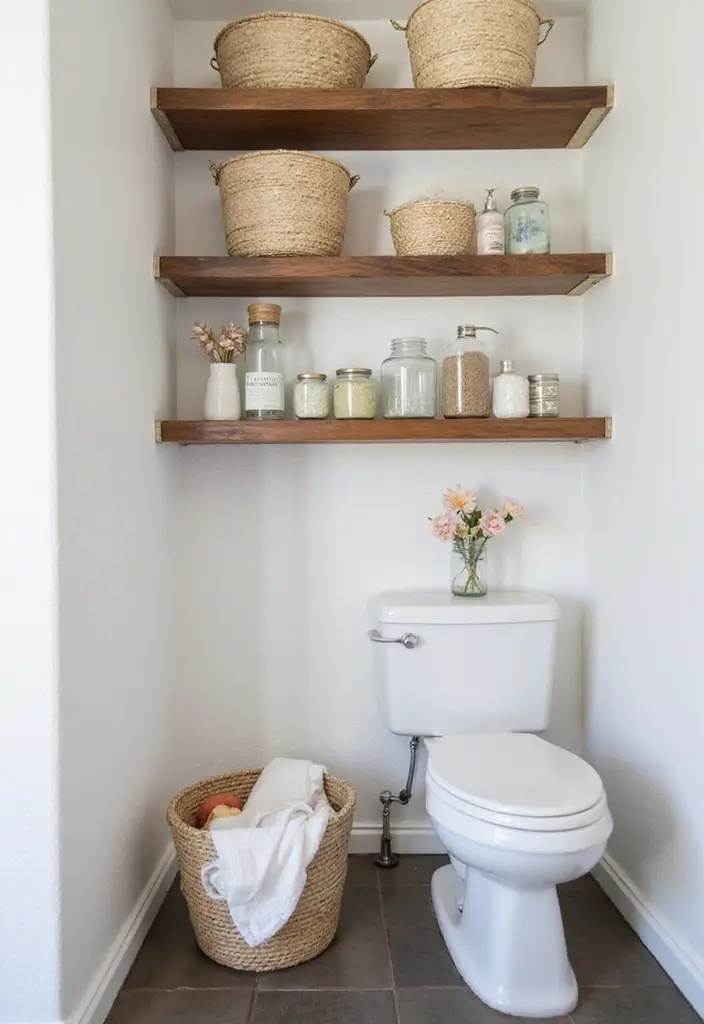 29 Luxury Bathroom Design Ideas That Feel Like a Spa Retreat 22 29 Luxury Bathroom Design Ideas That Feel Like a Spa Retreat - 22. Open Shelving for Stylish Storage