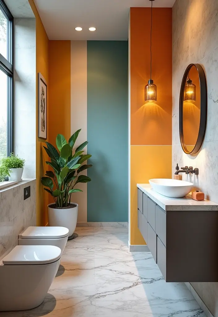 29 Luxury Bathroom Design Ideas That Feel Like a Spa Retreat 23 29 Luxury Bathroom Design Ideas That Feel Like a Spa Retreat - 23. Colorful Accent Walls