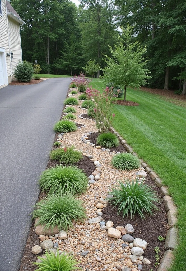 29 Modern Driveway Ideas That Transform Your Exterior 16 29 Modern Driveway Ideas That Transform Your Exterior - 16. Rain Garden Driveway