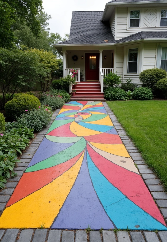 29 Modern Driveway Ideas That Transform Your Exterior 18 29 Modern Driveway Ideas That Transform Your Exterior - 18. Painted Concrete Driveways