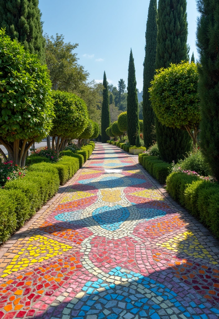 29 Modern Driveway Ideas That Transform Your Exterior 20 29 Modern Driveway Ideas That Transform Your Exterior - 20. Artistic Mosaic Driveways