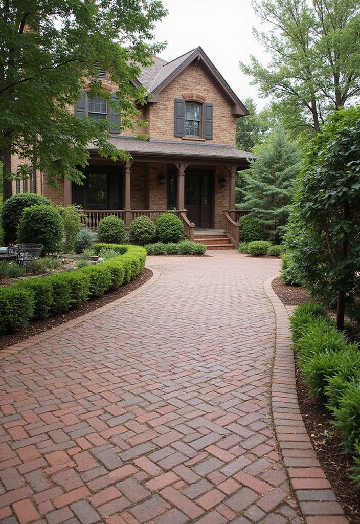 29 Modern Driveway Ideas That Transform Your Exterior 23 29 Modern Driveway Ideas That Transform Your Exterior - 23. Rustic Brick Driveway