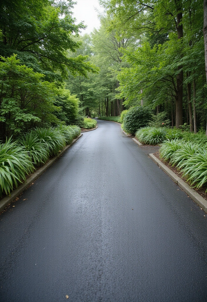 29 Modern Driveway Ideas That Transform Your Exterior 4 29 Modern Driveway Ideas That Transform Your Exterior - 4. Asphalt Driveways with Greenery