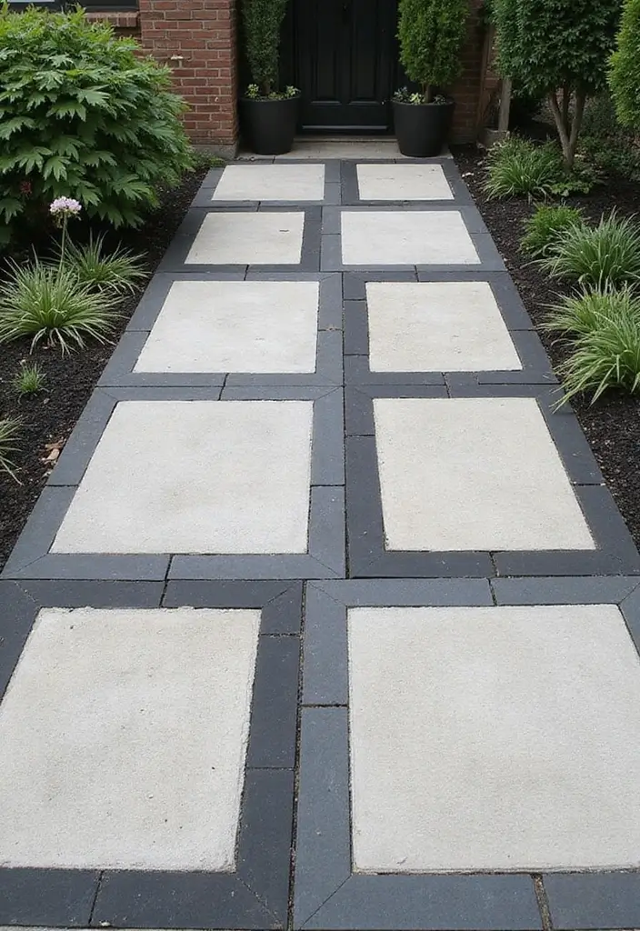 29 Modern Driveway Ideas That Transform Your Exterior 7 29 Modern Driveway Ideas That Transform Your Exterior - 7. Bold Geometric Patterns