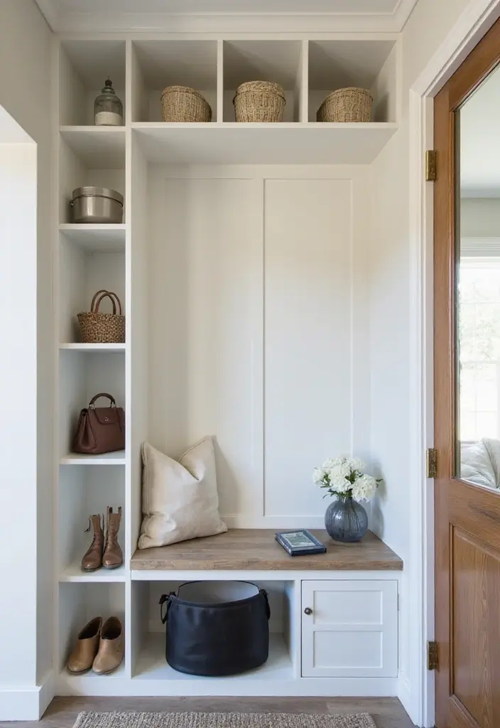 29 Modern Entryway Ideas to Create a Stylish First Impression 18 29 Modern Entryway Ideas to Create a Stylish First Impression - 18. Built-in Solutions