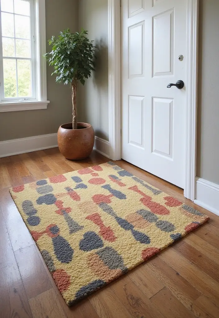 29 Modern Entryway Ideas to Create a Stylish First Impression 19 29 Modern Entryway Ideas to Create a Stylish First Impression - 19. Creative Floor Mats