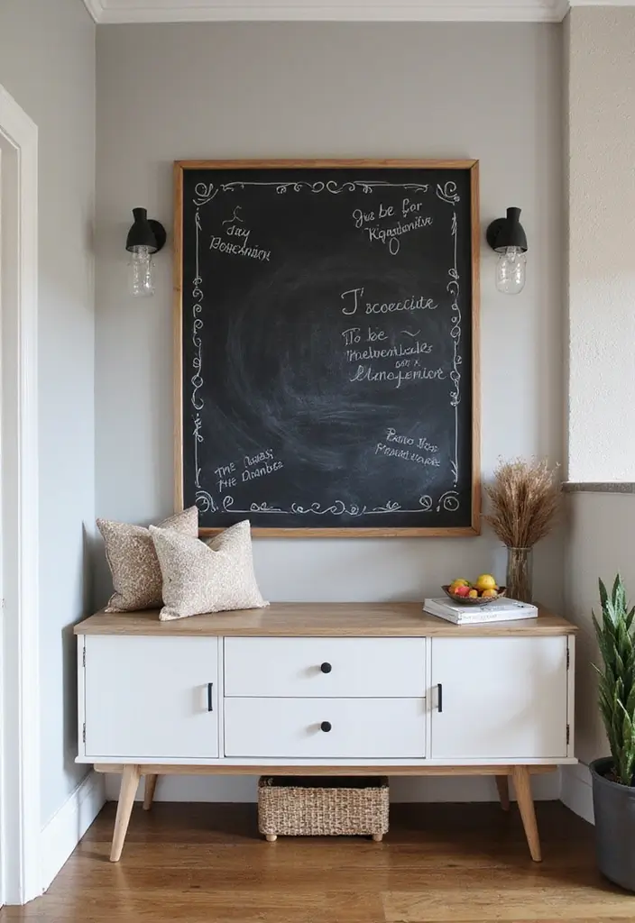 29 Modern Entryway Ideas to Create a Stylish First Impression 29 29 Modern Entryway Ideas to Create a Stylish First Impression - 29. Modern Chalkboard Features