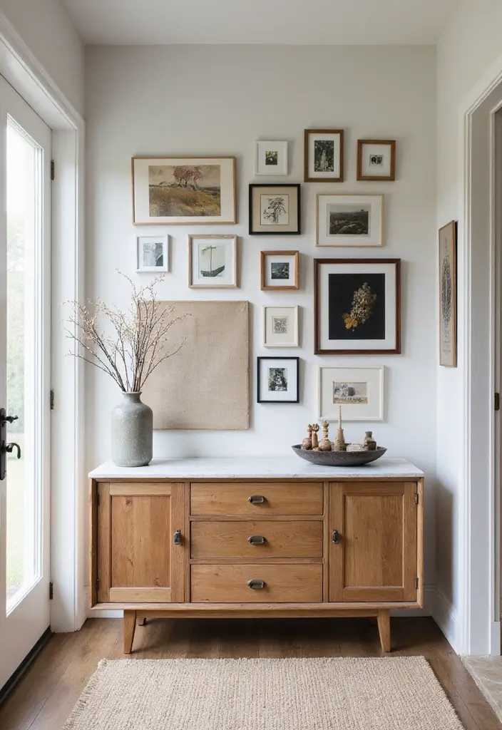 29 Modern Entryway Ideas to Create a Stylish First Impression 5 29 Modern Entryway Ideas to Create a Stylish First Impression - 5. Artful Wall Decor