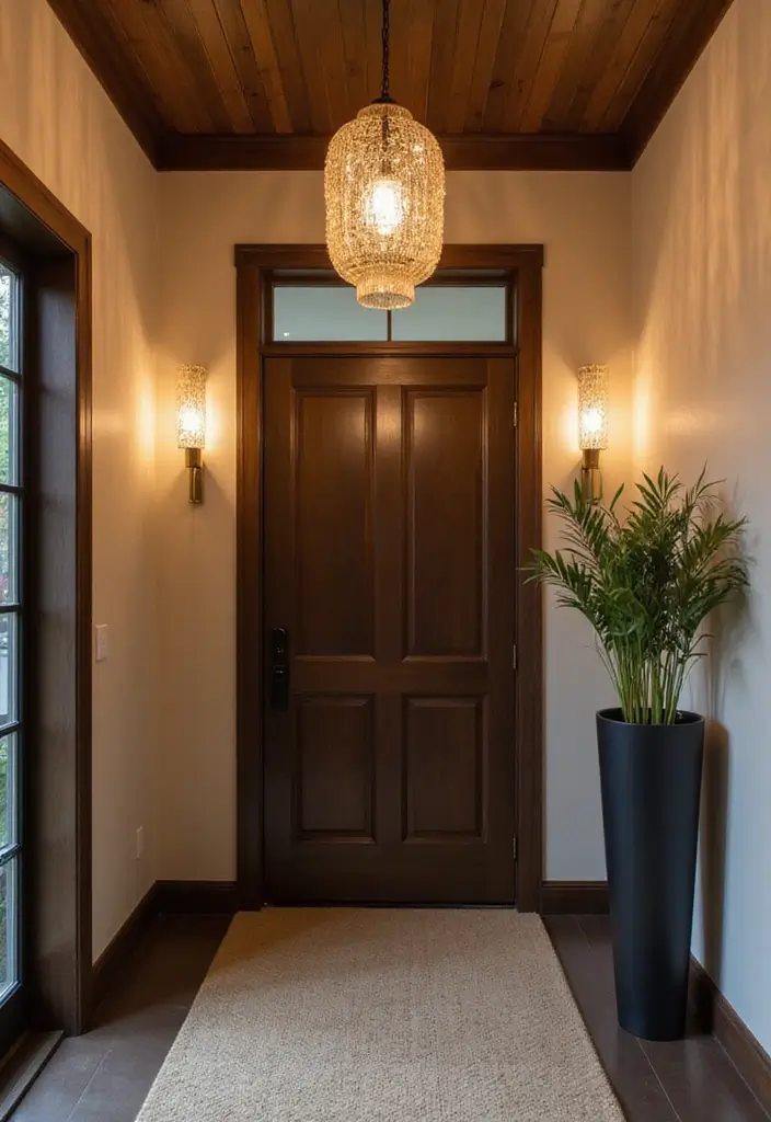 29 Modern Entryway Ideas to Create a Stylish First Impression 6 29 Modern Entryway Ideas to Create a Stylish First Impression - 6. Layered Lighting