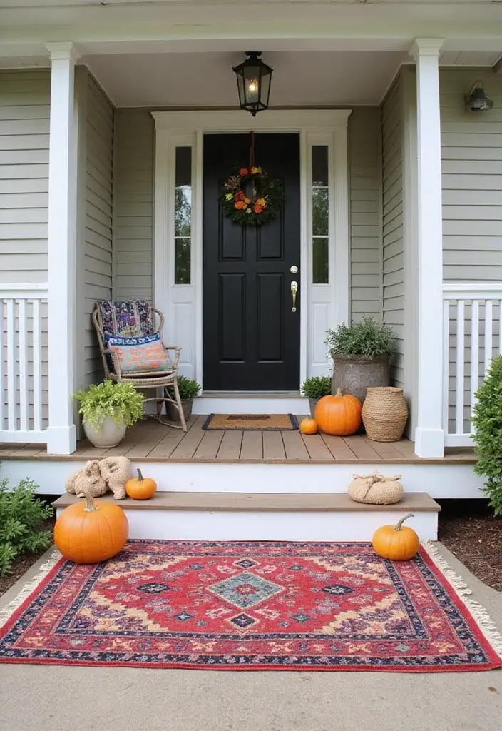 29 Modern Front Porch Designs for Stunning Curb Appeal 12 29 Modern Front Porch Designs for Stunning Curb Appeal - 12. Outdoor Rugs for Texture