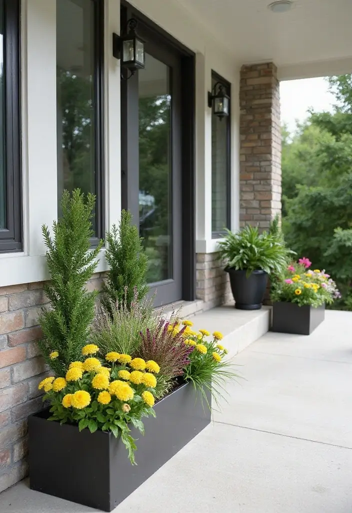 29 Modern Front Porch Designs for Stunning Curb Appeal 15 29 Modern Front Porch Designs for Stunning Curb Appeal - 15. Built-In Planter Boxes