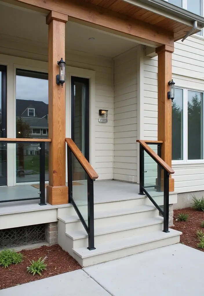 29 Modern Front Porch Designs for Stunning Curb Appeal 18 29 Modern Front Porch Designs for Stunning Curb Appeal - 18. Custom Railings