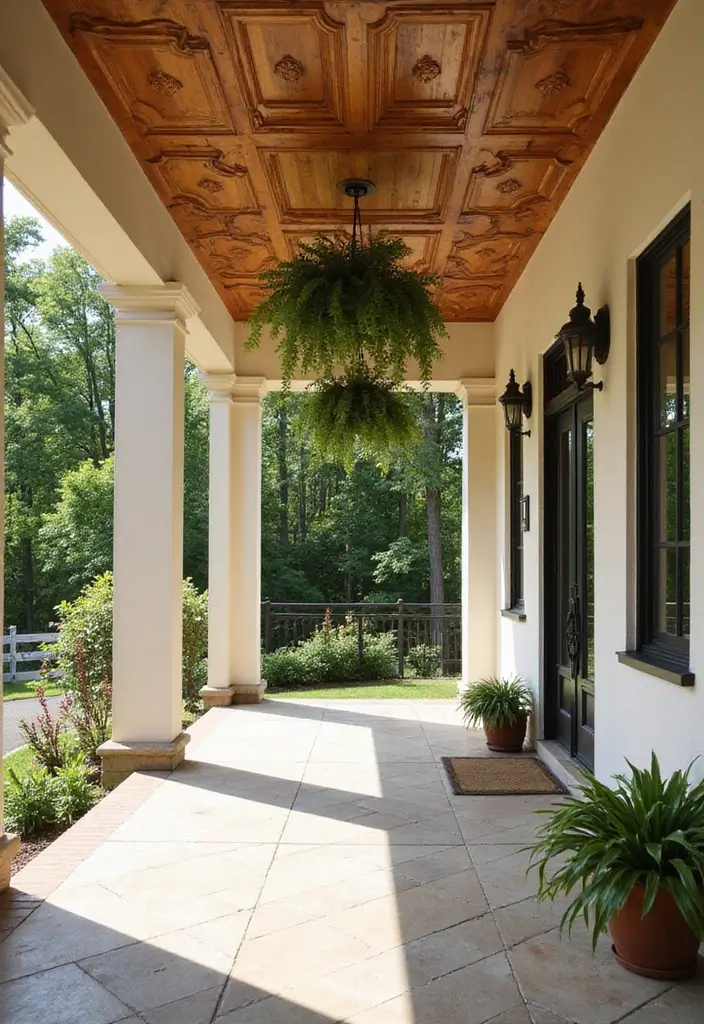 29 Modern Front Porch Designs for Stunning Curb Appeal 28 29 Modern Front Porch Designs for Stunning Curb Appeal - 28. Artistic Ceiling Designs