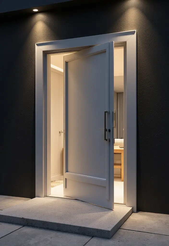 29 Modern Main Door Entrance Designs for a Bold Statement 14 29 Modern Main Door Entrance Designs for a Bold Statement - 14. Floating Doors