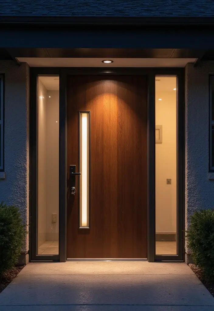 29 Modern Main Door Entrance Designs for a Bold Statement 21 29 Modern Main Door Entrance Designs for a Bold Statement - 21. Integrated Lighting