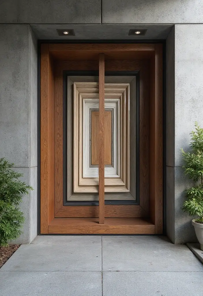 29 Modern Main Door Entrance Designs for a Bold Statement 22 29 Modern Main Door Entrance Designs for a Bold Statement - 22. Multi-Dimensional Layers