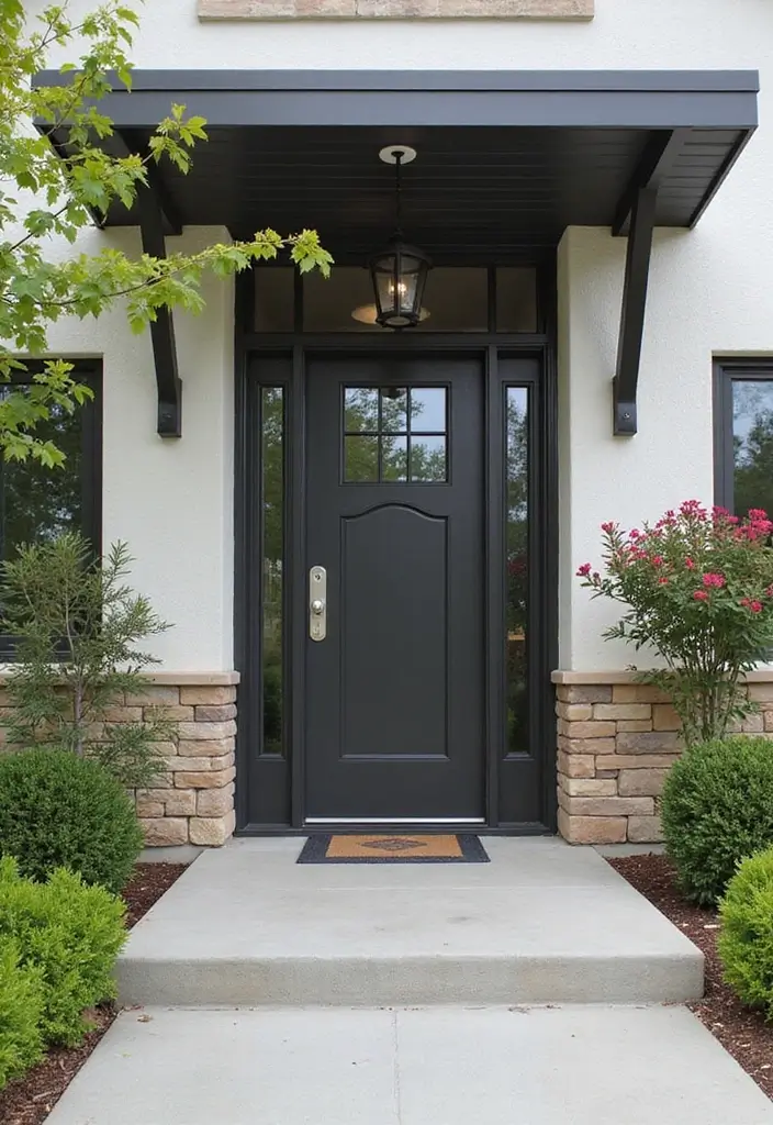 29 Modern Main Door Entrance Designs for a Bold Statement 27 29 Modern Main Door Entrance Designs for a Bold Statement - 27. Shade-Protecting Designs