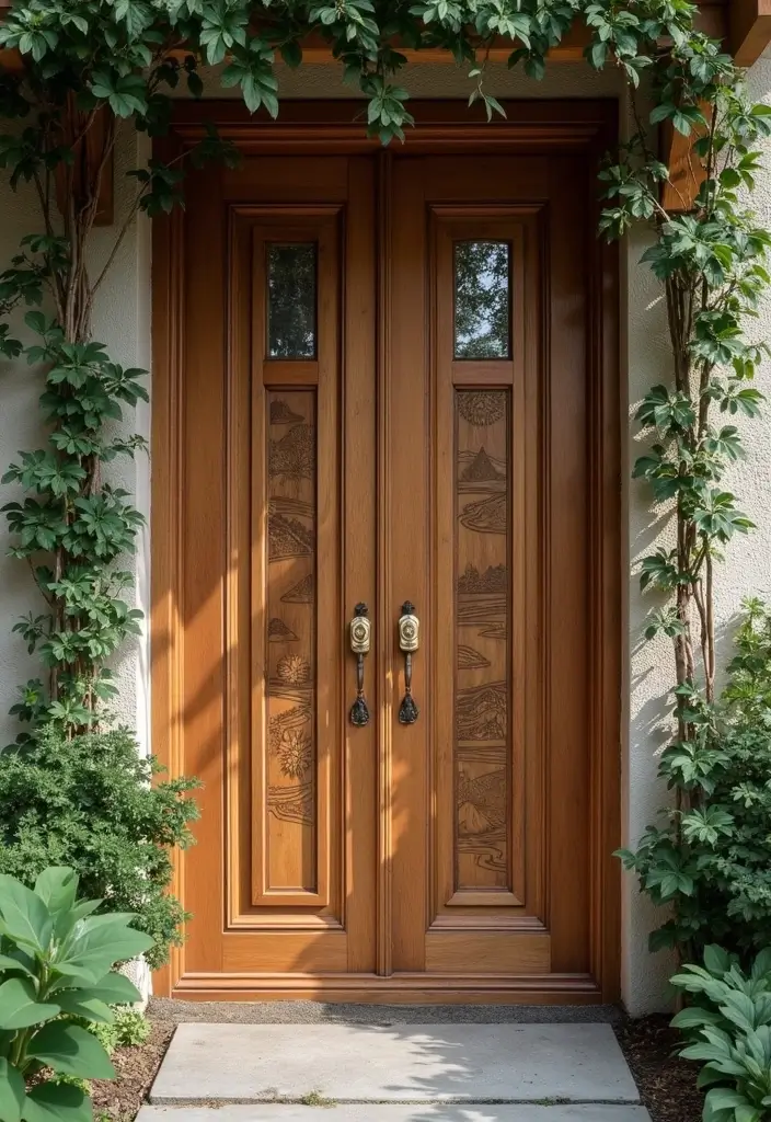 29 Modern Main Door Entrance Designs for a Bold Statement 5 29 Modern Main Door Entrance Designs for a Bold Statement - 5. Nature-Inspired Doors