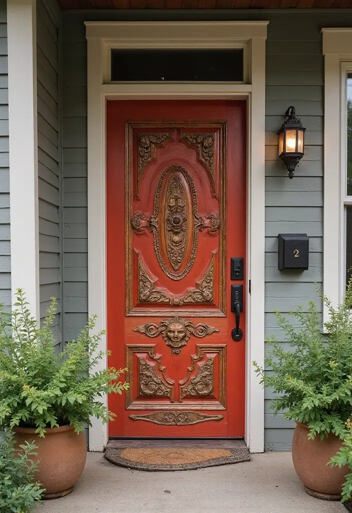 29 Modern Main Door Entrance Designs for a Bold Statement 8 29 Modern Main Door Entrance Designs for a Bold Statement - 8. Vintage Revival