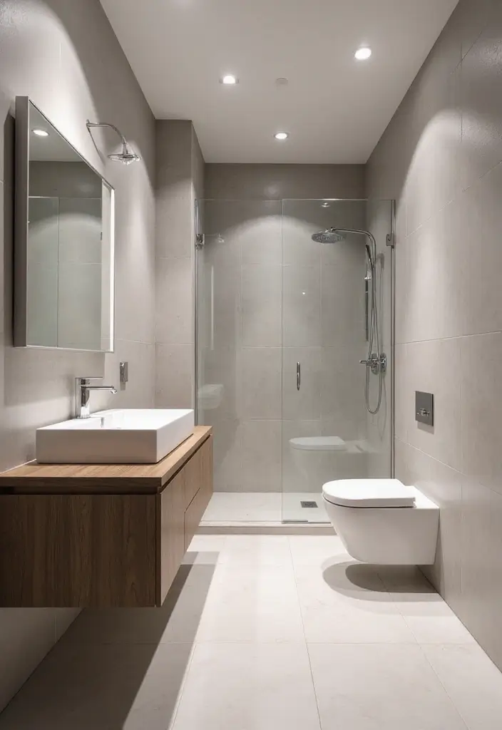 29 Modern Shower Ideas That Turn Bathrooms Into Retreats 19 29 Modern Shower Ideas That Turn Bathrooms Into Retreats - 19. Floating Vanities