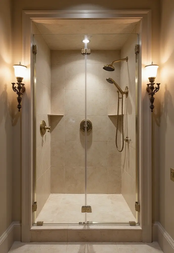 29 Modern Shower Ideas That Turn Bathrooms Into Retreats 23 29 Modern Shower Ideas That Turn Bathrooms Into Retreats - 23. Elegant Lighting Fixtures