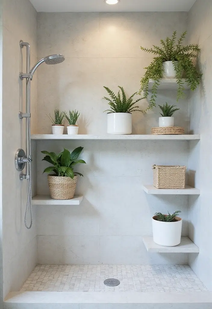29 Modern Shower Ideas That Turn Bathrooms Into Retreats 26 29 Modern Shower Ideas That Turn Bathrooms Into Retreats - 26. Floating Shelves