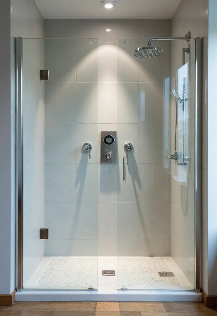 29 Modern Shower Ideas That Turn Bathrooms Into Retreats 28 29 Modern Shower Ideas That Turn Bathrooms Into Retreats - 28. Integrated Technology for Comfort