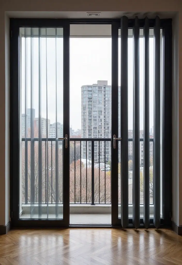 29 Modern Window Grill Designs That Blend Safety and Style 13 29 Modern Window Grill Designs That Blend Safety and Style - 13. Vertical Slat Grills