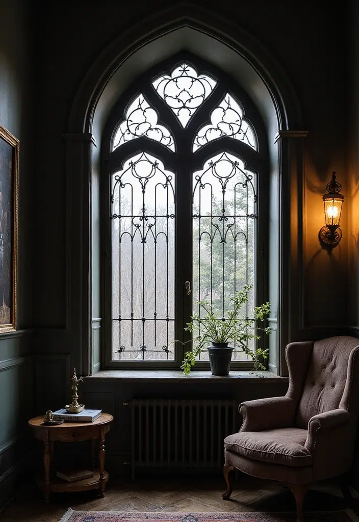 29 Modern Window Grill Designs That Blend Safety and Style 18 29 Modern Window Grill Designs That Blend Safety and Style - 18. Gothic Inspired Grills