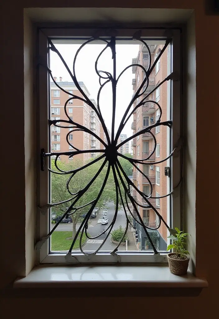 29 Modern Window Grill Designs That Blend Safety and Style 19 29 Modern Window Grill Designs That Blend Safety and Style - 19. Spiral Pattern Grills