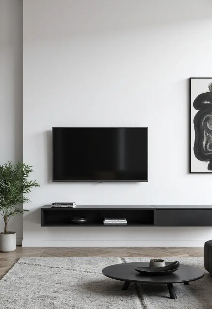 29 TV Wall Design Modern Luxury Looks for Statement Living Rooms 1 29 TV Wall Design Modern Luxury Looks for Statement Living Rooms - 1. Minimalist Black and White Elegance