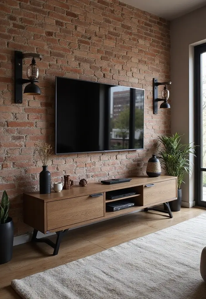 29 TV Wall Design Modern Luxury Looks for Statement Living Rooms 12 29 TV Wall Design Modern Luxury Looks for Statement Living Rooms - 12. Chic Industrial Vibes