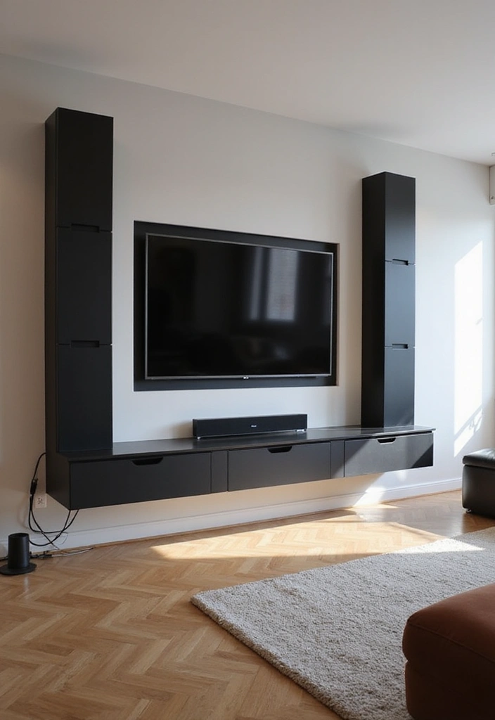 29 TV Wall Design Modern Luxury Looks for Statement Living Rooms 15 29 TV Wall Design Modern Luxury Looks for Statement Living Rooms - 15. Tech-Savvy Built-In Surround Sound