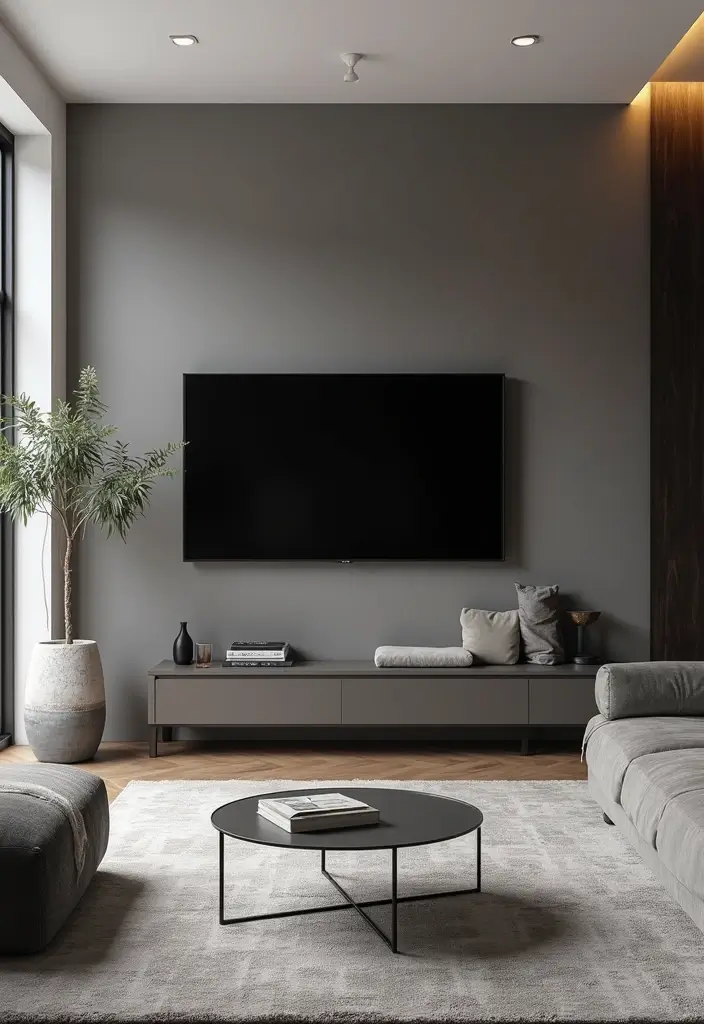 29 TV Wall Design Modern Luxury Looks for Statement Living Rooms 16 29 TV Wall Design Modern Luxury Looks for Statement Living Rooms - 16. Monochromatic Sophistication