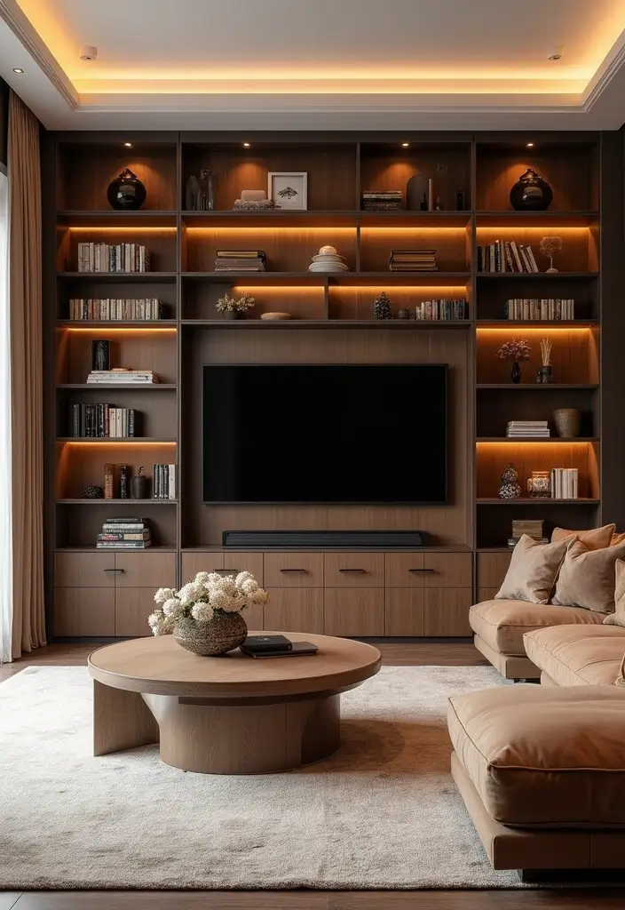 29 TV Wall Design Modern Luxury Looks for Statement Living Rooms 23 29 TV Wall Design Modern Luxury Looks for Statement Living Rooms - 23. Cozy Library Feel
