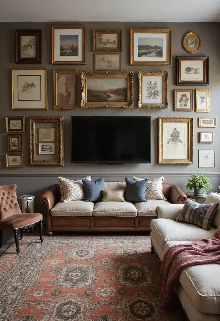 29 TV Wall Design Modern Luxury Looks for Statement Living Rooms 27 29 TV Wall Design Modern Luxury Looks for Statement Living Rooms - 27. Vintage Frame Collections