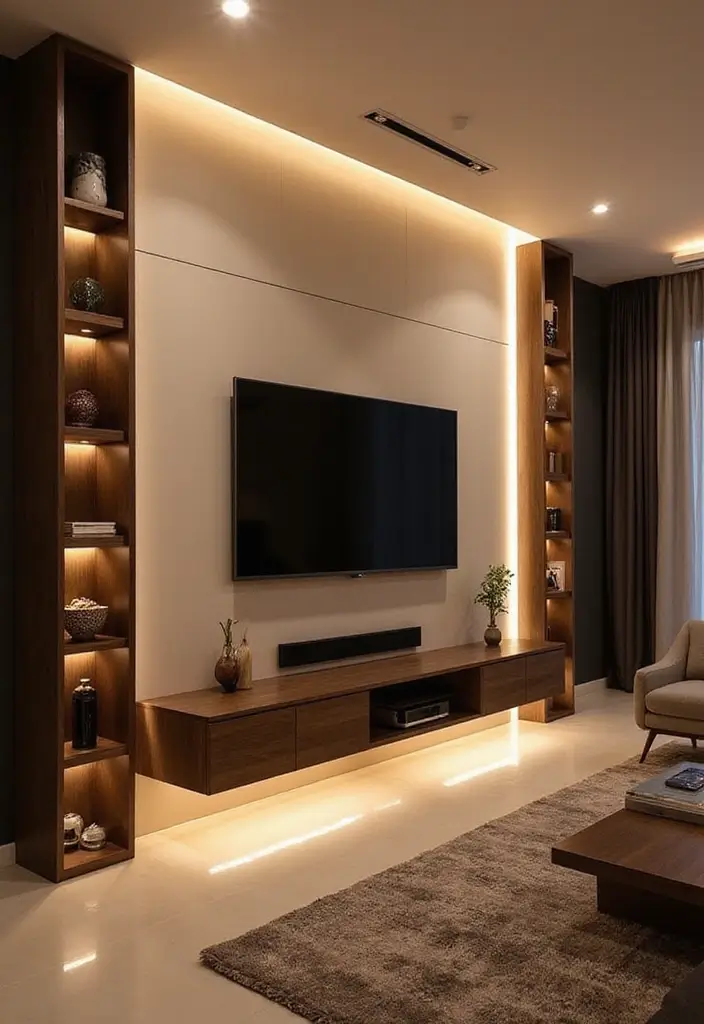 29 TV Wall Design Modern Luxury Looks for Statement Living Rooms 5 29 TV Wall Design Modern Luxury Looks for Statement Living Rooms - 5. Integrated Lighting Solutions