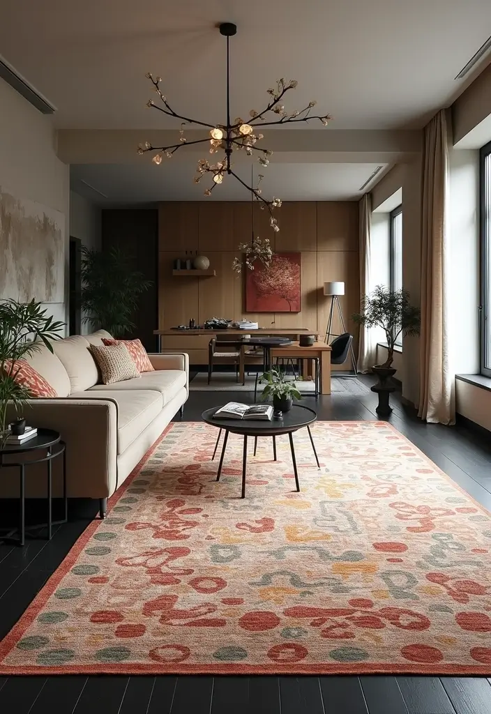 30+ Dark Modern Interior Ideas for Bold and Sophisticated Homes 10 30+ Dark Modern Interior Ideas for Bold and Sophisticated Homes - 10. Statement Rugs