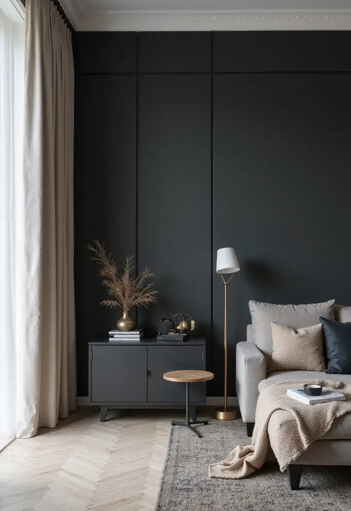 30+ Dark Modern Interior Ideas for Bold and Sophisticated Homes 12 30+ Dark Modern Interior Ideas for Bold and Sophisticated Homes - 12. Dark Accent Walls