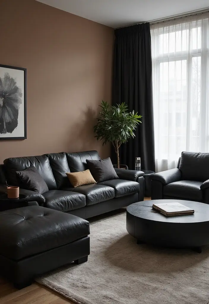 30+ Dark Modern Interior Ideas for Bold and Sophisticated Homes 16 30+ Dark Modern Interior Ideas for Bold and Sophisticated Homes - 16. Timeless Black Leather