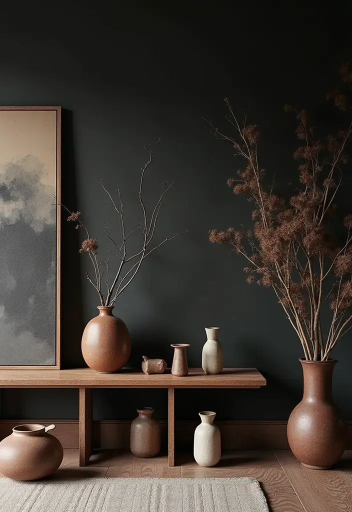 30+ Dark Modern Interior Ideas for Bold and Sophisticated Homes 17 30+ Dark Modern Interior Ideas for Bold and Sophisticated Homes - 17. Eclectic Accessories