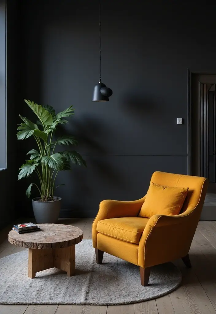 30+ Dark Modern Interior Ideas for Bold and Sophisticated Homes 28 30+ Dark Modern Interior Ideas for Bold and Sophisticated Homes - 28. Statement Furniture Pieces