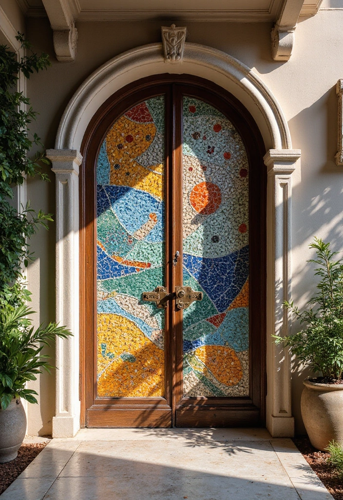 30+ Luxury Door Design Ideas That Make a Grand Entrance 18 30+ Luxury Door Design Ideas That Make a Grand Entrance - 18. Mosaic Door Designs