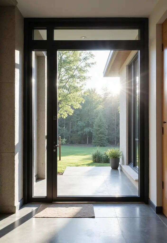 30+ Luxury Door Design Ideas That Make a Grand Entrance 2 30+ Luxury Door Design Ideas That Make a Grand Entrance - 2. Glass and Steel Fusion