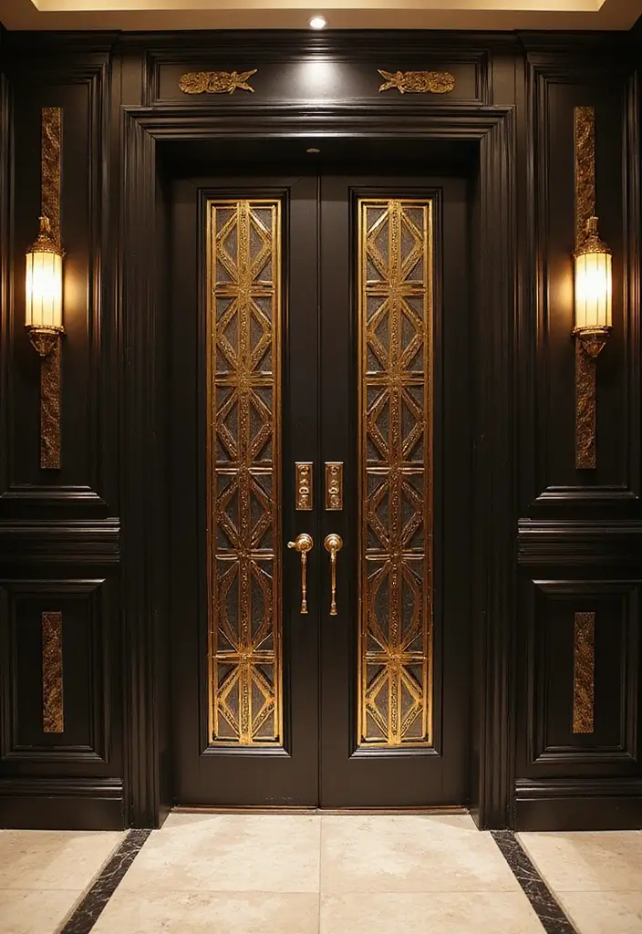 30+ Luxury Door Design Ideas That Make a Grand Entrance 21 30+ Luxury Door Design Ideas That Make a Grand Entrance - 21. Art Deco Inspired
