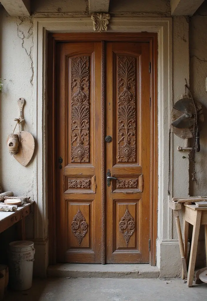 30+ Luxury Door Design Ideas That Make a Grand Entrance 27 30+ Luxury Door Design Ideas That Make a Grand Entrance - 27. Artisanal Handcrafted Doors