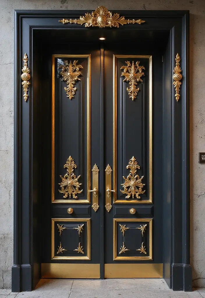 30+ Luxury Door Design Ideas That Make a Grand Entrance 29 30+ Luxury Door Design Ideas That Make a Grand Entrance - 29. Luxurious Metallic Finishes