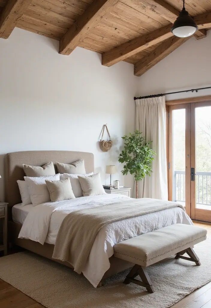 30+ Modern Bedroom Designs for a Fresh and Stylish Space 15 30+ Modern Bedroom Designs for a Fresh and Stylish Space - 15. Modern Farmhouse Charm